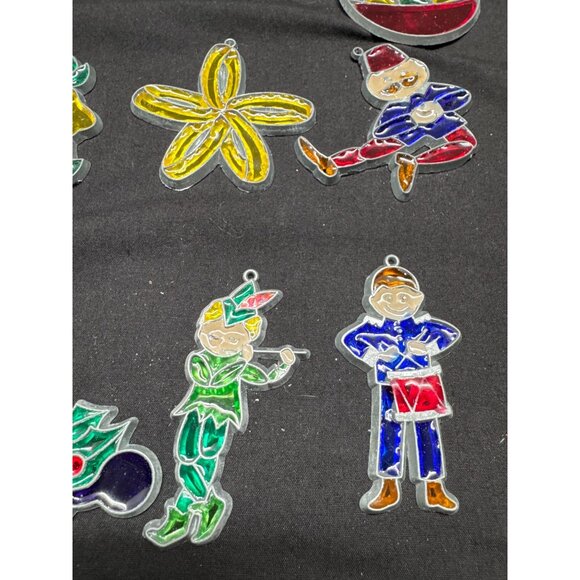 Set Of 21 Stained Glass-Style Christmas Ornaments With Holiday Figures & Shapes - Picture 5 of 9